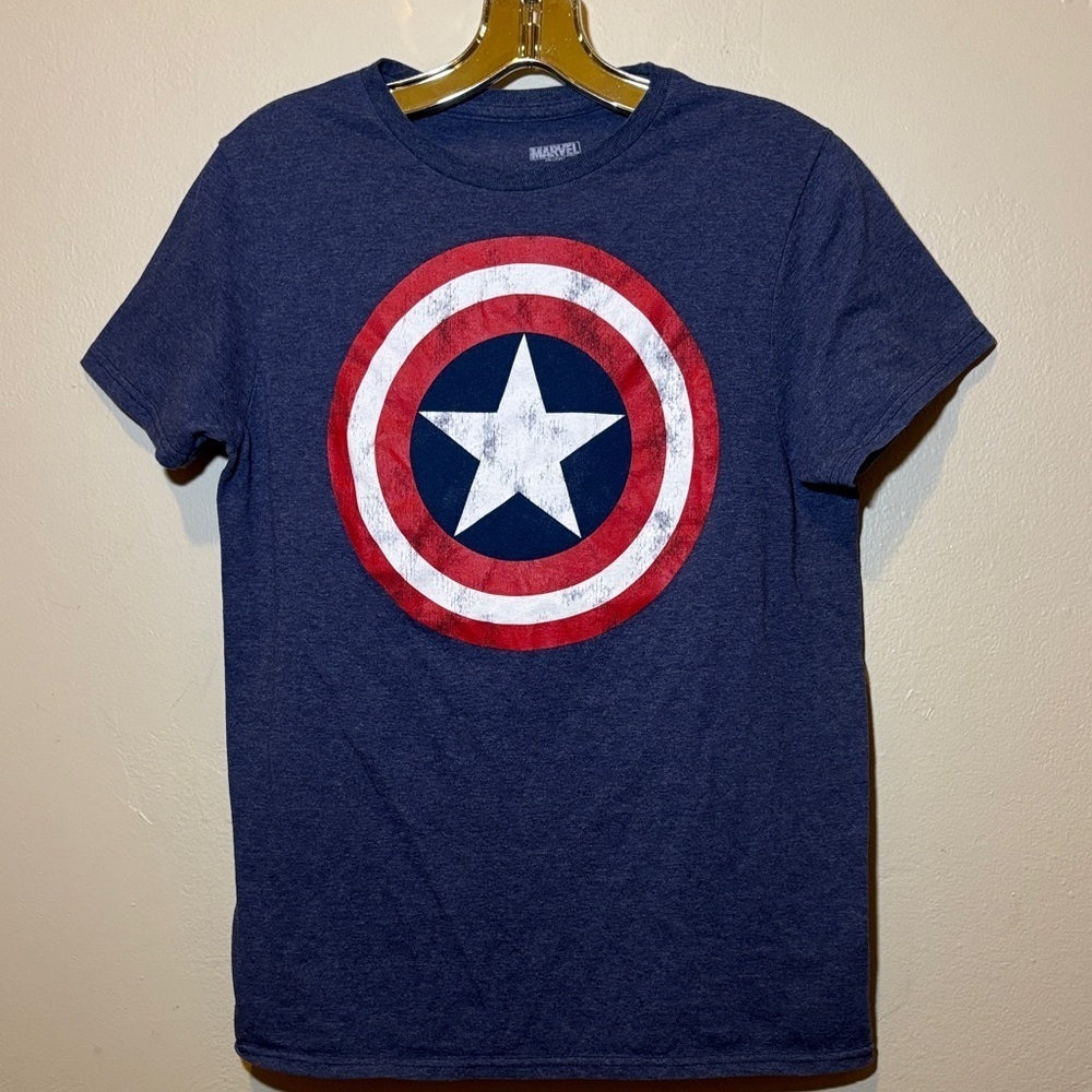 Marvel Blue Captain America Long Sleeve Tee